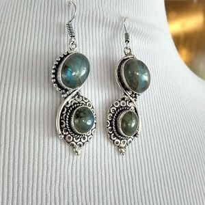 Jewelry - Just beautiful labradorite stamped 925 earrings Jewelry - Just beautiful labradorite stamped 925 earrings